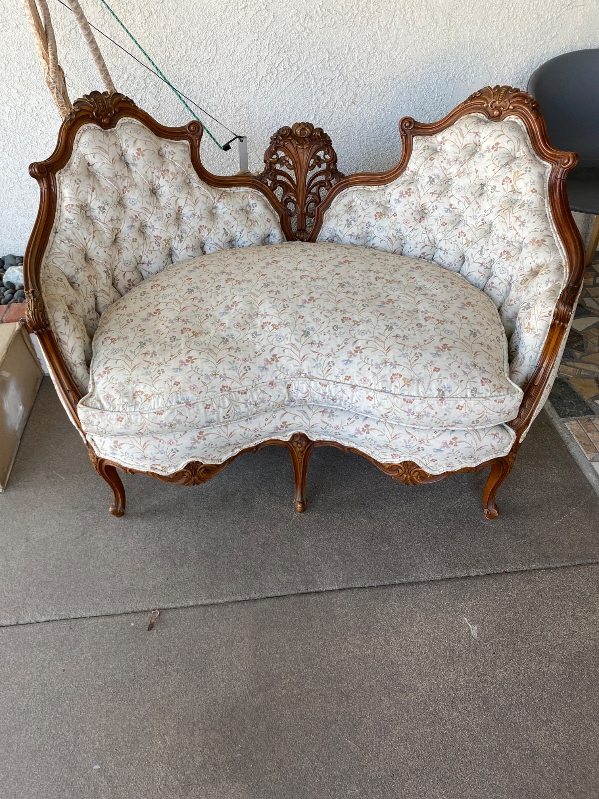 antique victorian kimball hand carved mahogony loveseat