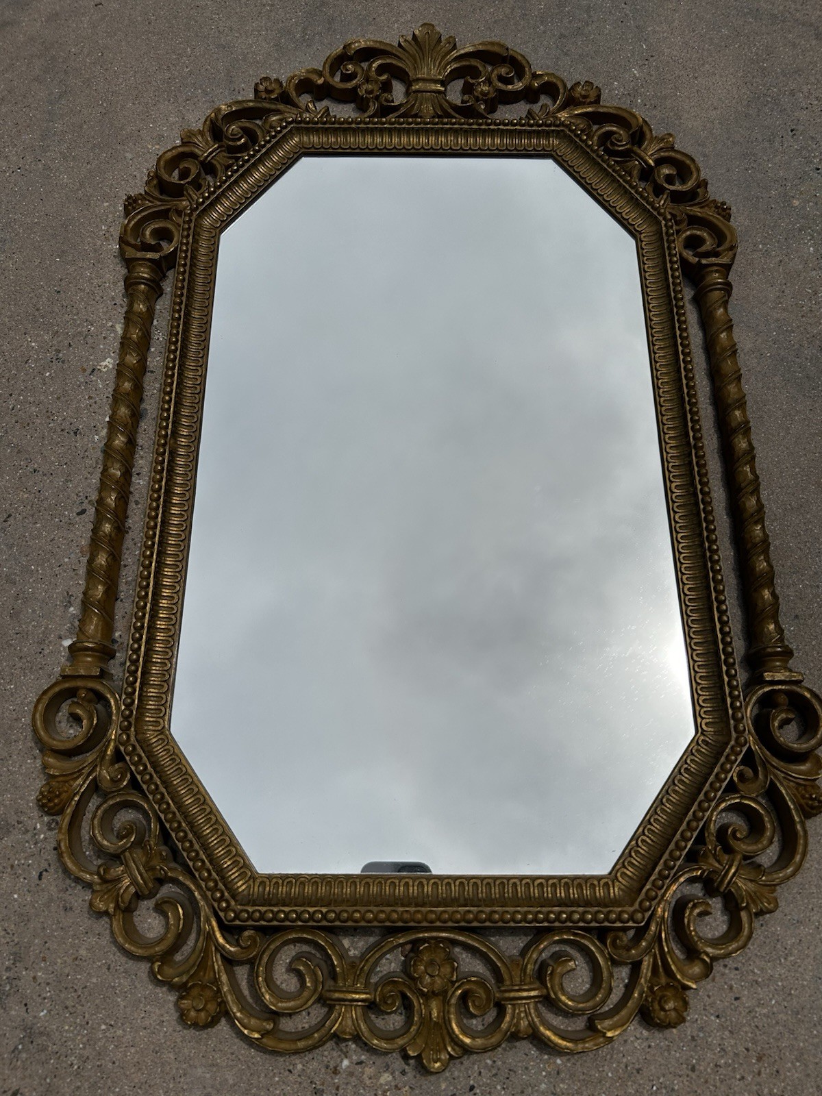 Vtg Hollywood Regency Gold Mirror 1964 Dart Co 22 x 15 Resin French Ornate 2337