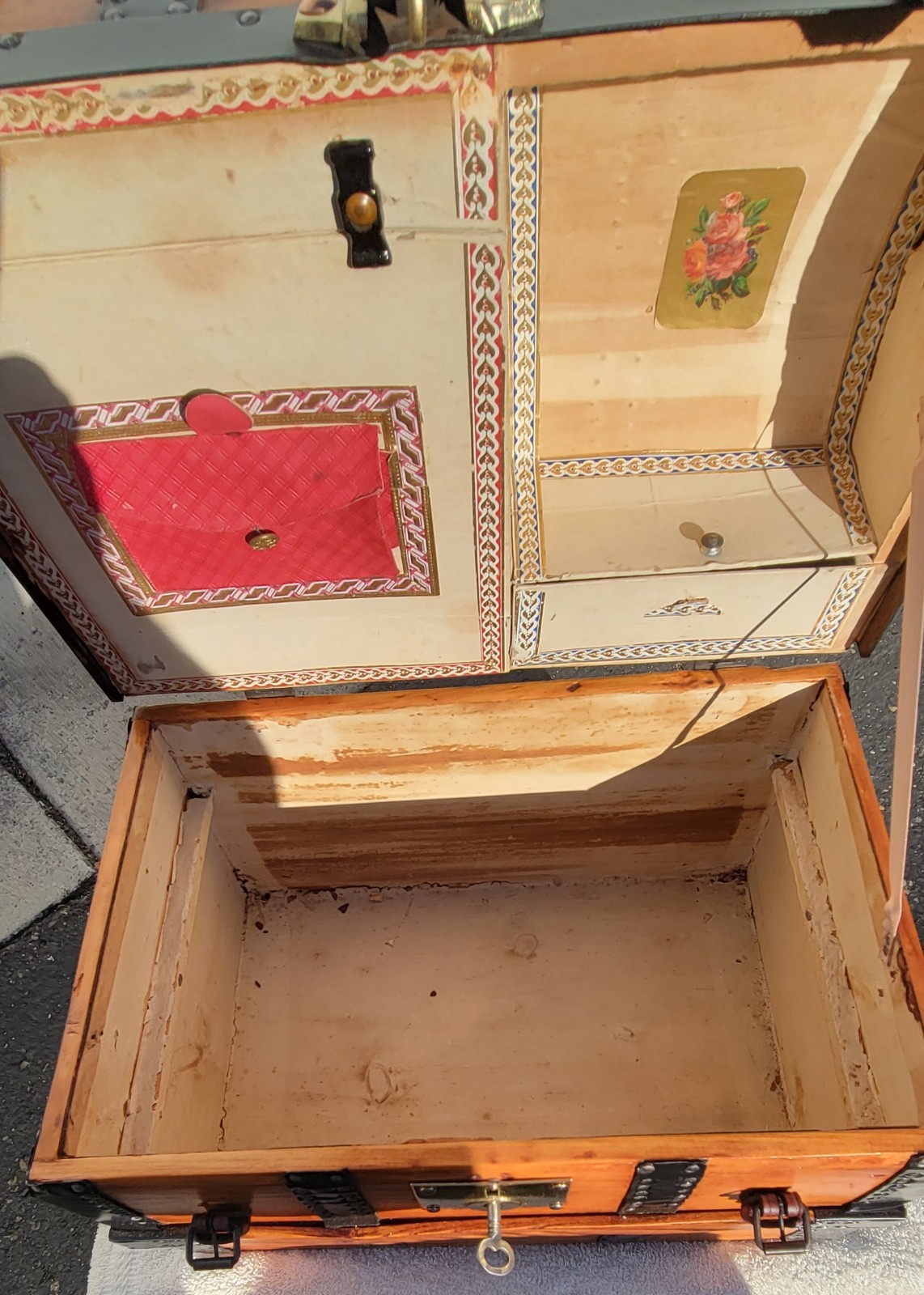 1870’s 16 in. Antique Toy Doll Trunk