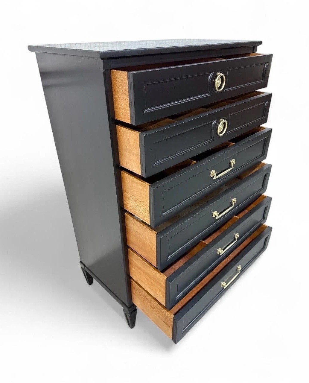 Vintage Henredon Italian Provincial Black Painted High Chest