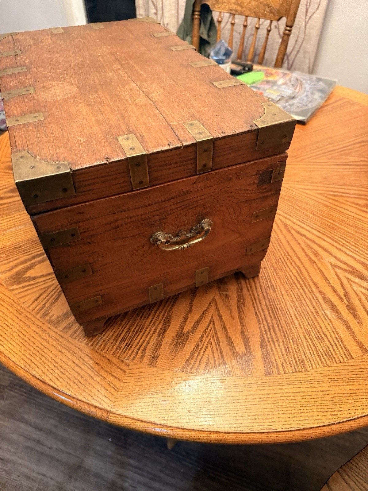 Bleckmann Solingen Antique Wooden Chest Brass Hardware Removable Tray Brown