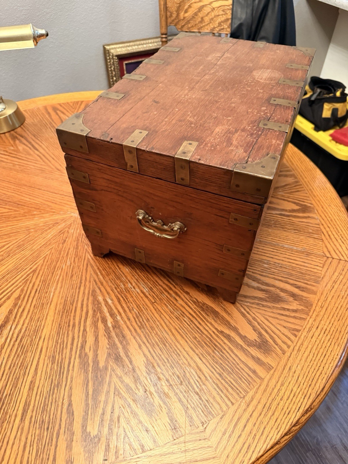 Bleckmann Solingen Antique Wooden Chest Brass Hardware Removable Tray Brown