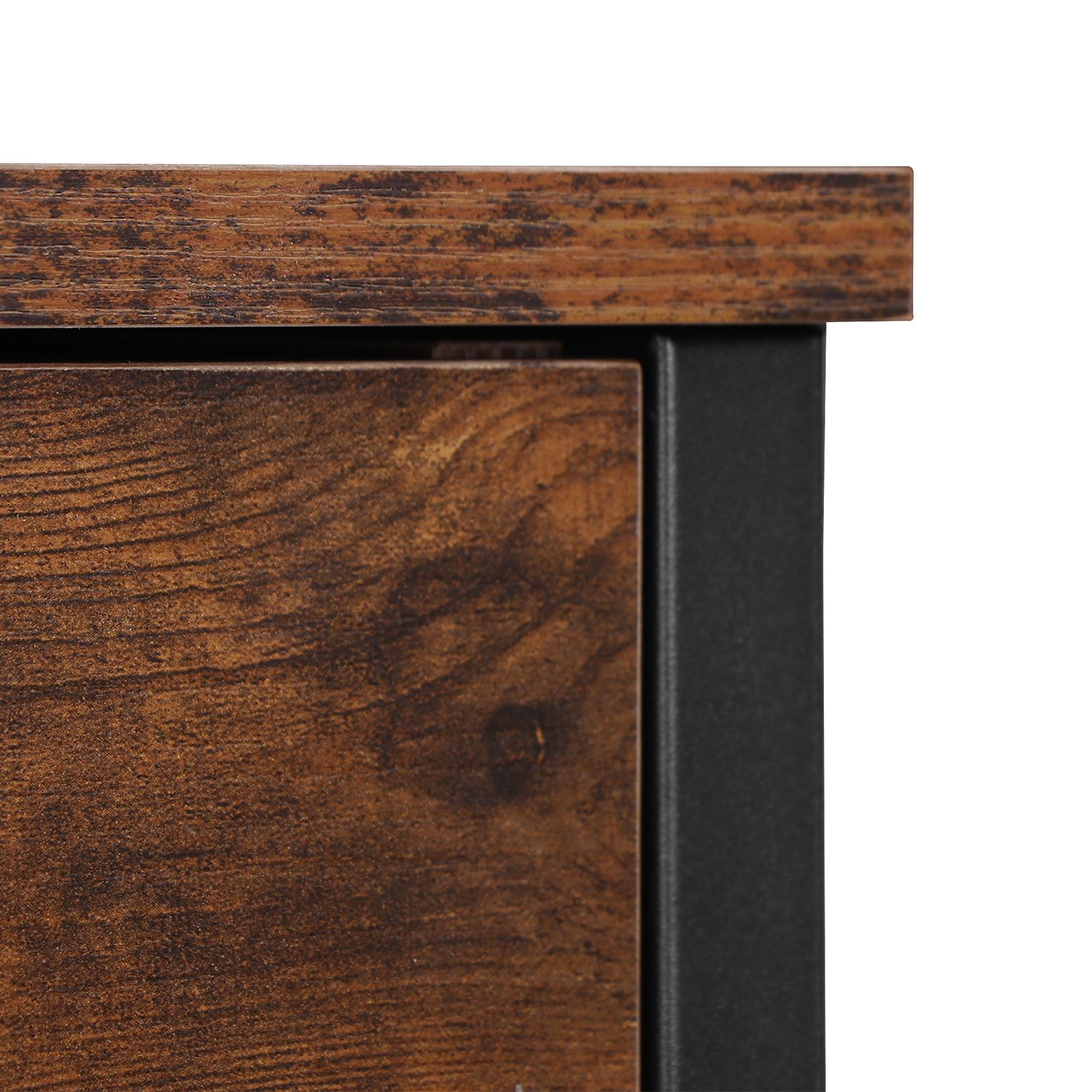 Set of 2 End Tables X-Design Metal Frame Sofa Side Tables for Bedroom Home Brown